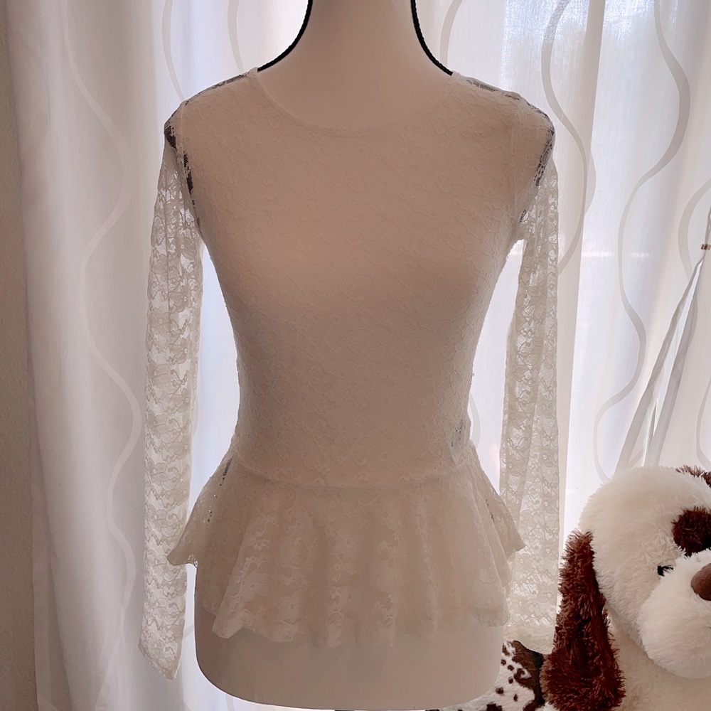 H&M lace long sleeve blouse size 2